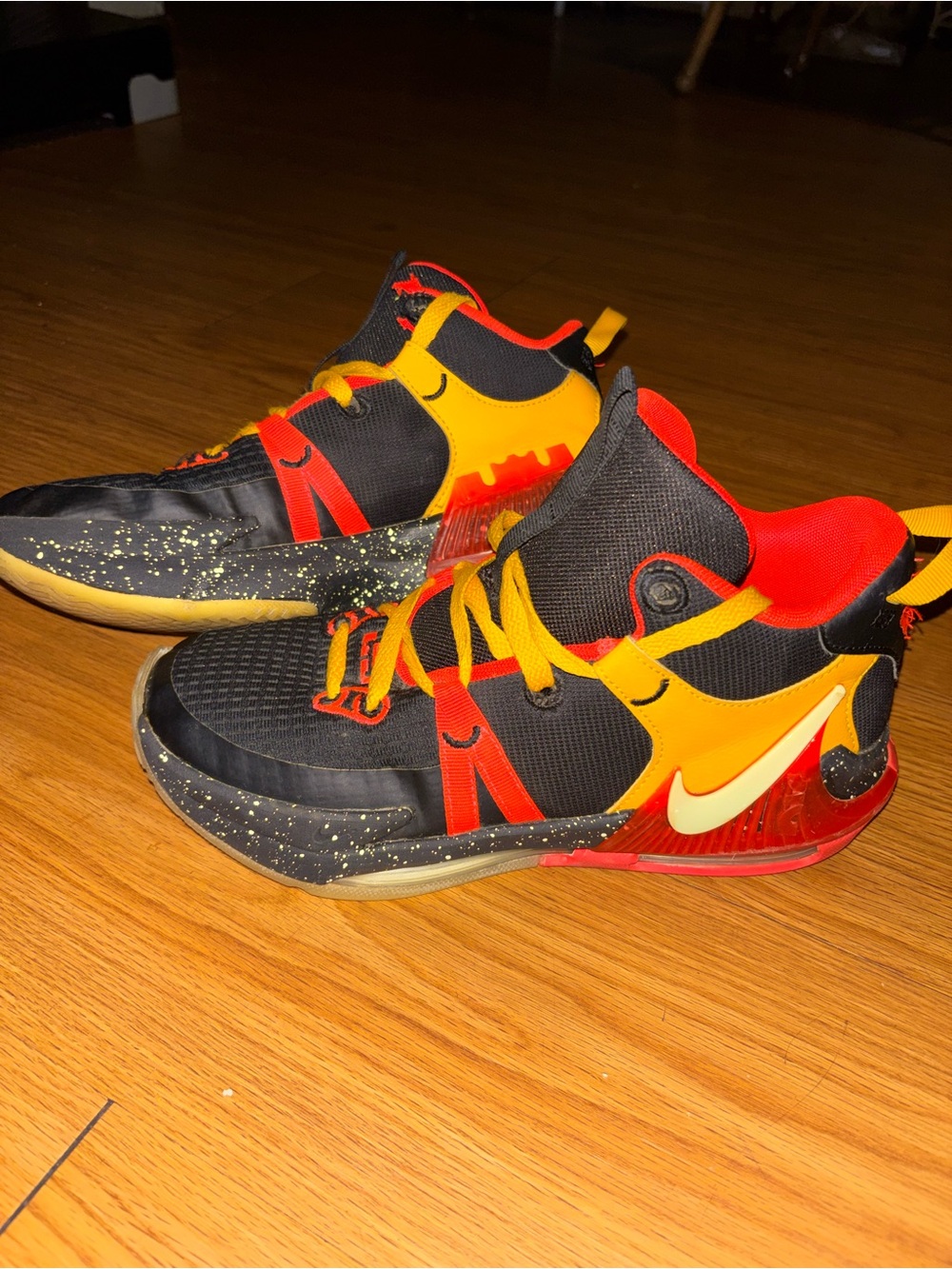 Nike Kids Black, Red & Yellow Low-Top Athletic Sneakers